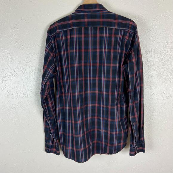 Slate Denim Co Plaid Dylan Shirt Size XL Button Down Black Red Multi Cotton - Picture 4 of 8